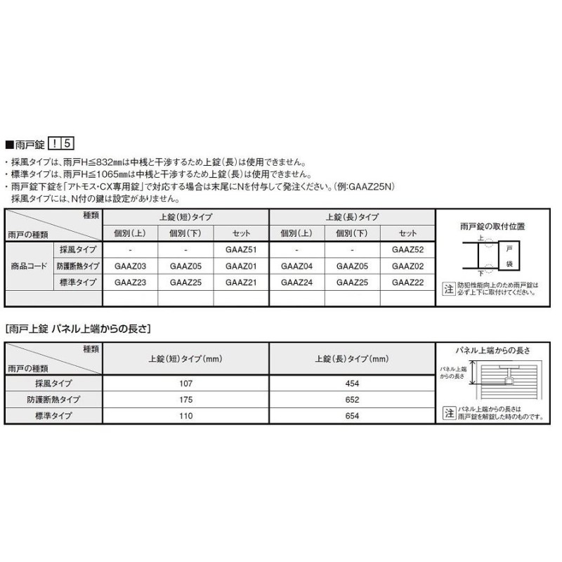 経典 GAAZ23 LIXIL リクシル トステム 雨戸錠上用