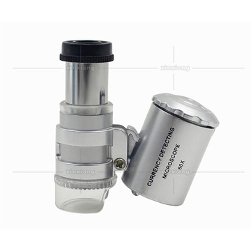 極光商城-60倍珠寶LED燈UV驗鈔便攜口袋式顯微鏡鑑定古玩玉器茶葉放大鏡
