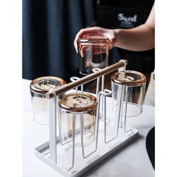 北歐鐵藝金屬杯架茶杯水杯掛架倒掛瀝水創意馬克杯杯架桌面涼杯架