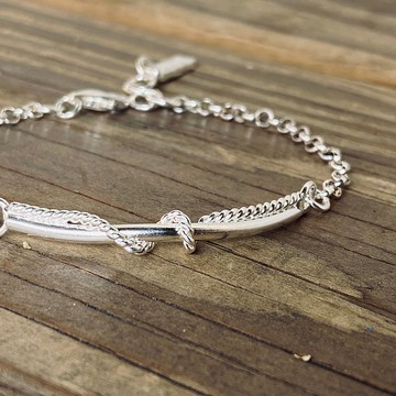 純銀 纏繞 手鍊 可客製姓名 S212