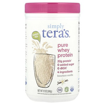 Simply Tera's, Grass Fed，簡單全乳清蛋白，波旁香草味，12 盎司（340 克）