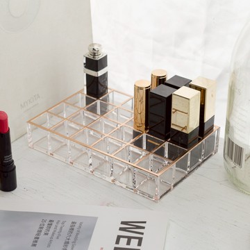 目喜生活|玫瑰金・24格唇膏口紅架 化妝品收納