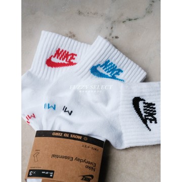 【逢甲FUZZY】Nike Everyday Logo 字體 踝襪 襪子 白 DX5074-101 DX5074-911