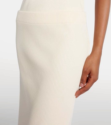 Vince Ribbed-knit cotton-blend midi skirt
