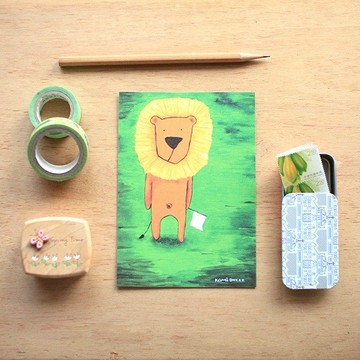 明信片 ∣ 舉白旗獅子