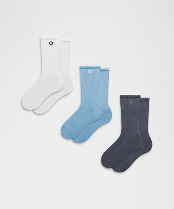 Unisex Daily Essential Crew Socks 3 Pack Size Large