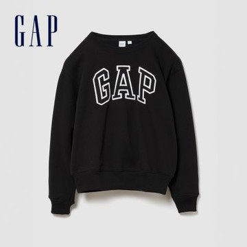 【GAP】寬鬆Gap Logo 運動衫-黑色(886092)
