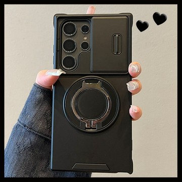 適用三星Galaxy S25Ultra推窗鏡頭手機殼S24Plus 磁吸支架 A17 創意 S23 全包鏡頭S20FE