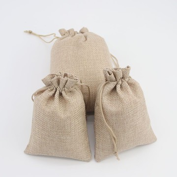 🎀免運臺灣有貨🎀10個本色麻布袋天然粗麻束口袋香包透氣袋子禮品首飾麻收納抽繩袋🎀可開票