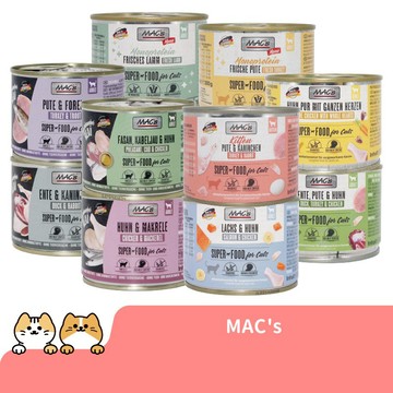 德國MAC's 貓咪無穀主食罐 無穀 貓主食 成貓 貓咪主食罐 貓罐頭 貓罐 德國罐 200g