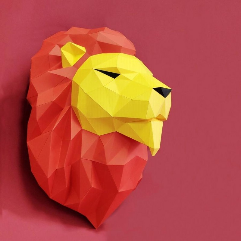 ペーパークラフト ライオン 動物 顔 頭 壁 ３d 立体 折り紙 オブジェ 大きい 通販 Lineポイント最大0 5 Get Lineショッピング