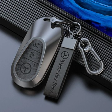 ✨Benz鑰匙套 金屬真皮鑰匙殼 C250 C300 W205 C43 W213 GLC GLE GLB S級 鑰匙包