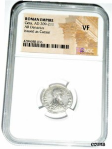 アンティークコイン Roman Silver Geta Antoninianus Coin NGC Certified VF With Story,Certificate