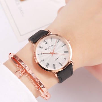 MSTIANQ 米士奇 美夢少女-英倫風時尚羅馬標放射錶盤手錶-3色任選