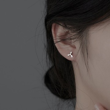 999純銀耳釘女夏小眾簡約風車耳環年新款潮養耳洞防過敏耳飾