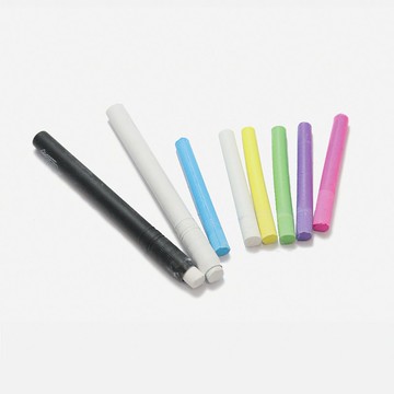 School 系列 【細版六色環保無灰粉筆x粉筆套組-黑/白】