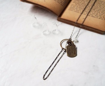 幾何構造 I found a love 垂墜 電鍍古銅項鍊 P05