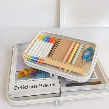 [硬殼保護瓶罐] 透明包 透明硬殼收納包 化妝包 防水袋 旅行包 旅行洗漱包 拉鍊袋 分類收納盒