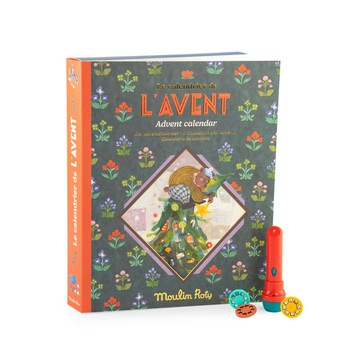 法國 Moulin Roty 米努奇卡斯 聖誕倒數故事投影禮盒