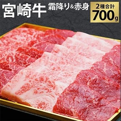 ふるさと納税 えびの市 宮崎牛霜降り赤身焼肉セット700g