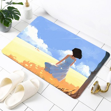 【帕斯特地墊】雙層超吸水浴室防滑地墊 居家浴室 快速吸水 速乾防滑 腳踏墊 遠望 40*60cm(地墊)