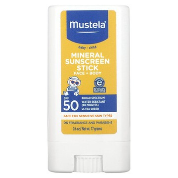 Mustela, 嬰兒兒童礦物質抗曬棒，SPF 50，0.6 盎司（17 克）
