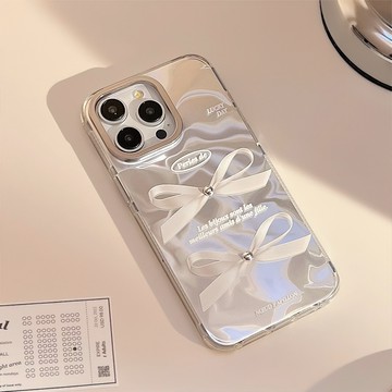 台灣出貨❤氣質白蝴蝶結iPhone15蘋果16手機殼14promax立體13溫柔適用12韓系