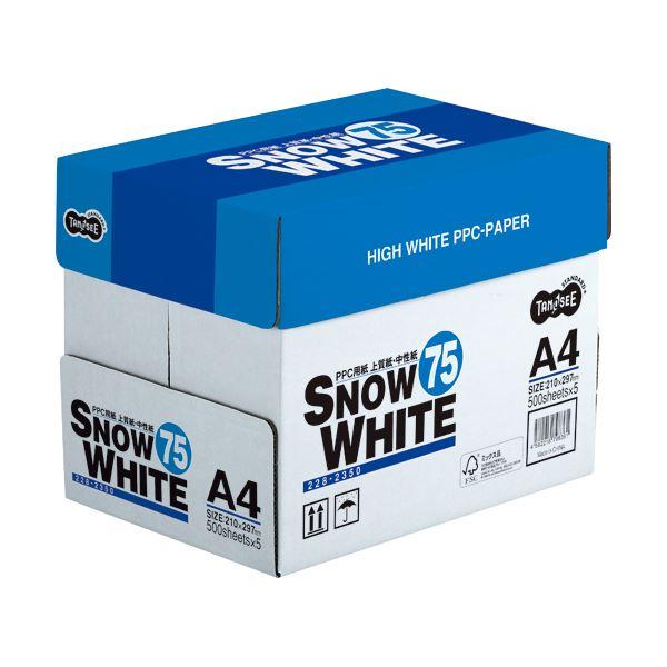 （まとめ） TANOSEE PPC用紙 SNOW WHITE 75 A4 1箱（2500枚：500枚×5冊） 〔×10セット〕(代引不可)