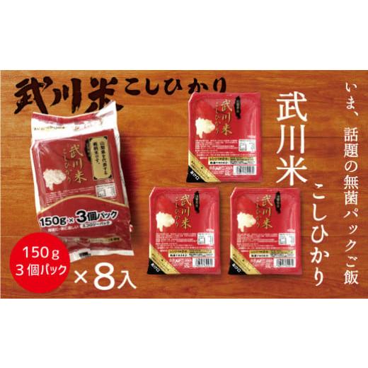 ふるさと納税 山梨県 笛吹市 山梨県産 武川米 こしひかり 無菌パック ご飯 150g×24食分（計3.6kg） 小分け レトルト ご飯パック