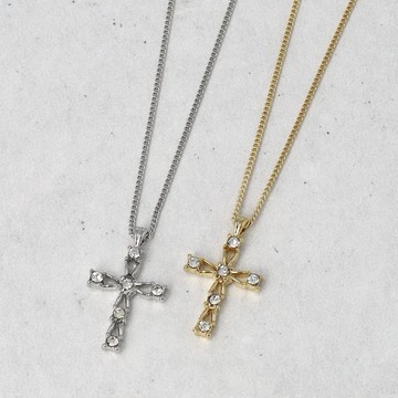 【現貨】項鍊 鎖骨鍊 鋯石 十字架  金色 銀色 日本飾品 OSEWAYA 26NK1255