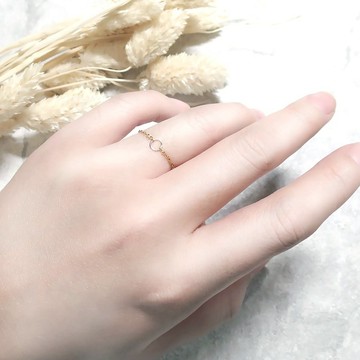 VIIART。簡單的圈。14KGF-14K細緻日系鍊戒指
