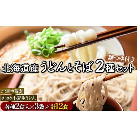 ふるさと納税 北海道のうどんとそば12食セット 北海道登別市