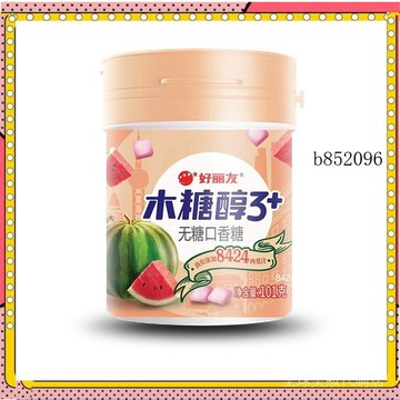 🔥台灣出貨 免運【新品上市】好麗友木糖醇無糖口香糖西瓜味101g清新口氣瓶接吻糖1