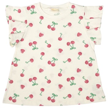 akachan honpo - 短袖T恤-滿版印花-桃紅色