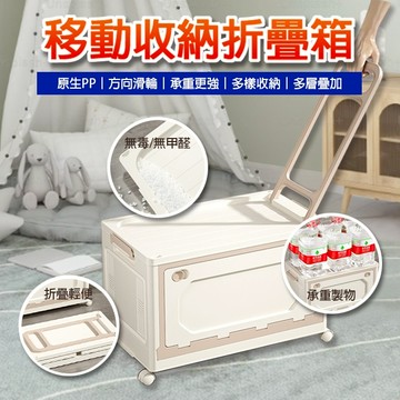 臺灣現貨（隔日出貨）【ENNE】移動收納折疊箱 F0004-55A 收納箱 摺疊箱 置物箱 保存箱 拖拉箱
