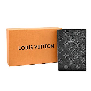 LV Louis Vuitton 經典帆布護照夾(灰黑)