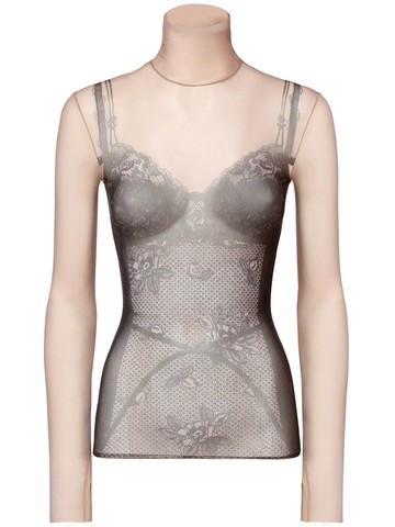 Trompe L'oeil Sheer Printed Top