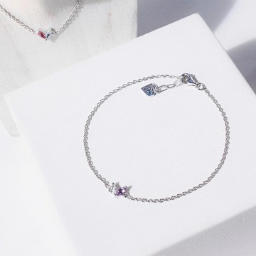 紫水晶手鍊白色 Popaz Amethyst White topsz 迷你心形手鍊 B083