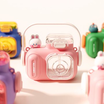 alljoint優僅兒童水杯上學專用吸管杯家用女生高顏值便攜塑料杯子