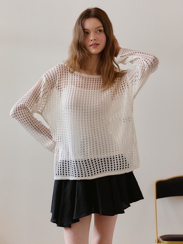 Loose-fit Perforated Knit SET (TKUCE1946)