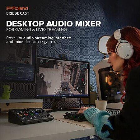 Roland BRIDGE CAST Dual Bus Gaming Mixer Professional Audio Streaming Interface and Mixer for Online Gamers 32-Bit Hardware DSP USB-C Windows an