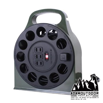 【ADAMOUTDOOR】輪座式延長線 15M『軍綠』PW23115M 戶外.登山.露營