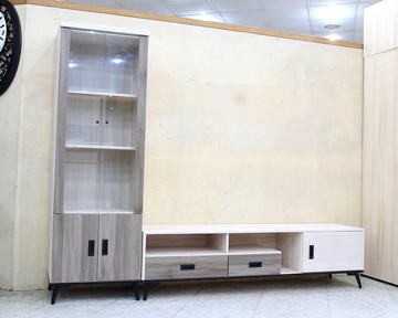 歐風別館安卡拉洗白色八尺l型電視櫃高低櫃~基隆至台中免運費