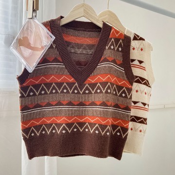 寬松毛衣馬甲女秋冬新款復古坎肩外搭針織背心洋氣百搭上衣