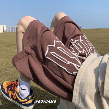 美式高街vibe潮牌休閑運動短褲男oversize籃球訓練跑步五分褲子夏