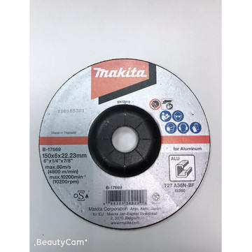 MAKITA 牧田 B-17669 研磨砂輪片150*6*22.23 A36P 鋁材