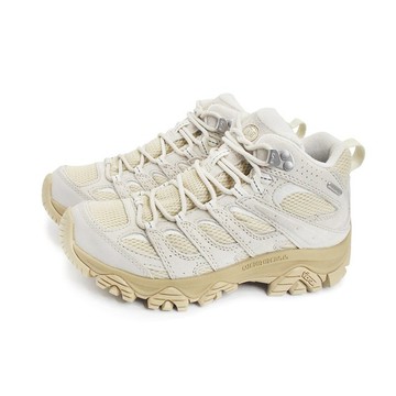 MERRELL MOAB 3 MID WP防潑水中筒登山戶外健行鞋 女鞋-米白色
