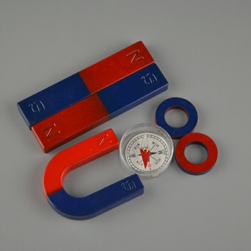 教學磁鐵套裝大號11厘米長條形磁鐵u型馬蹄形磁鐵環形磁鐵帶指南