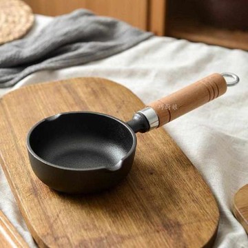 新款熱油專用小鍋鑄鐵加深煎蛋鍋潑油鍋做蛋餃神器家用不沾平底鍋