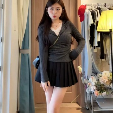 M-4XL 大尺碼針織衫 蕾絲拼接V領假兩件打底針織衫女春季季百搭長袖內搭上衣